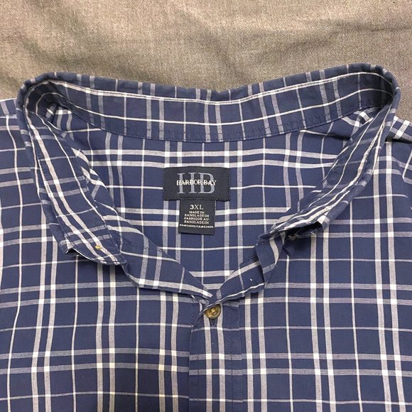 DXL Harbor Bay Mens Plaid Button Down Shirt - Picture 3 of 3